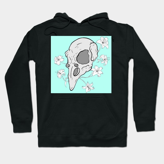 Floral bird skull Hoodie by Teddyxx